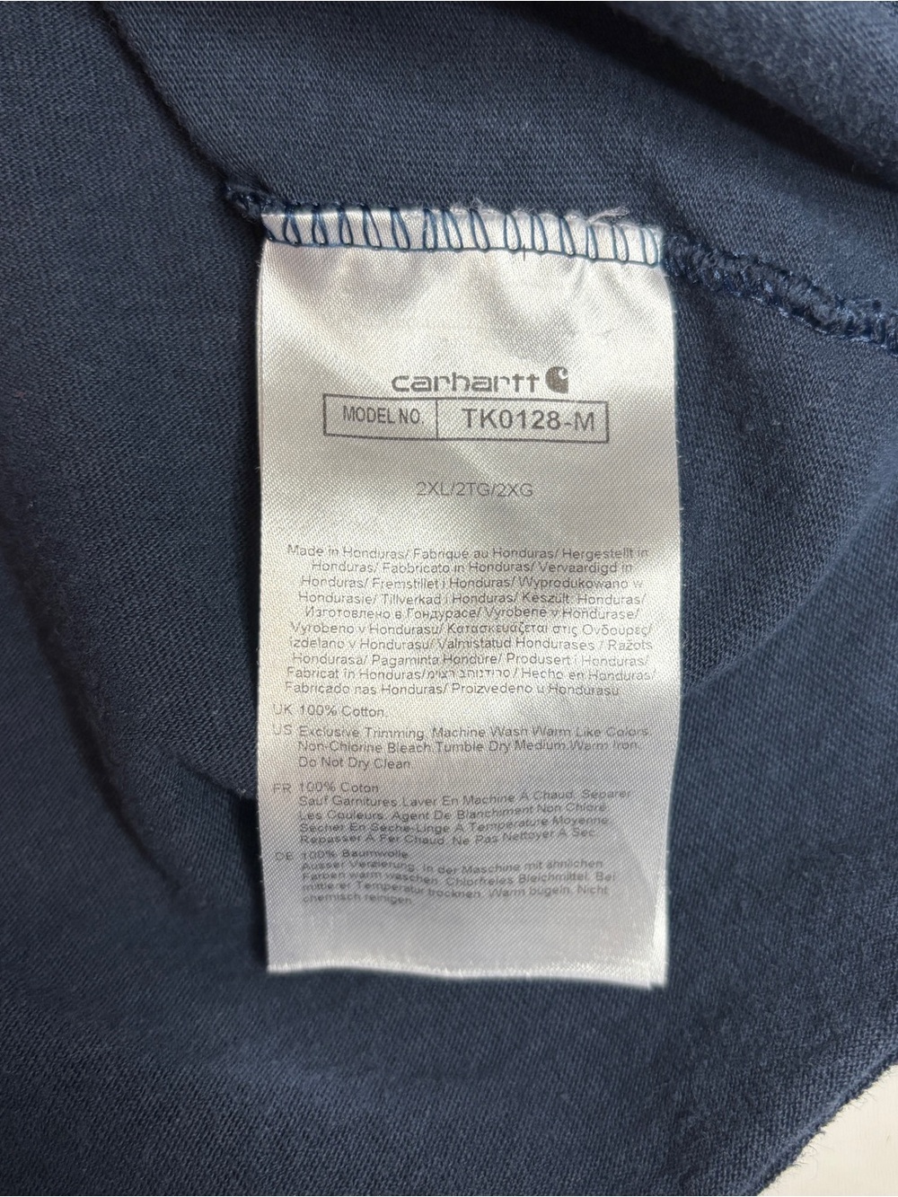 Carhartt Workwear Utility Streetwear Oversized Blue Henley Pocket Tee 2XL - Picture 5 of 6
